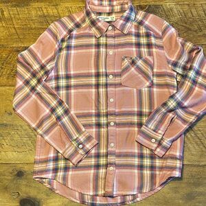 Abercrombie Kids Pink Plaid Flannel Button-Up Shirt Size 9/10